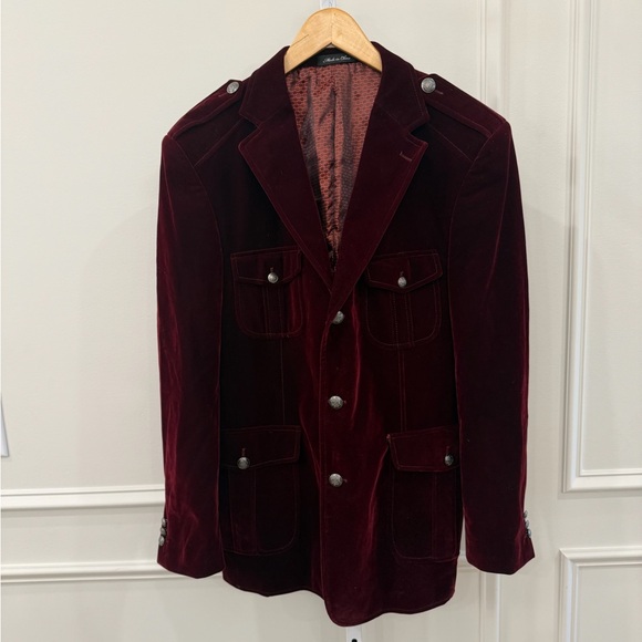 Vintage Inserch Burgundy Velvet Blazer - Picture 1 of 6
